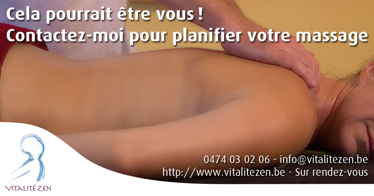 Cela pourrait être vous ! Contactez-moi pour planifier votre massage.