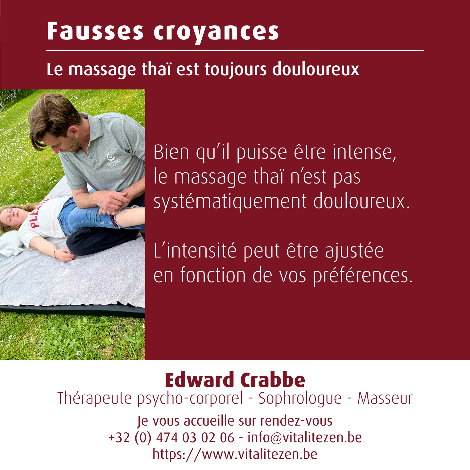 Fausses croyances : Le massage thaï est toujours douloureux