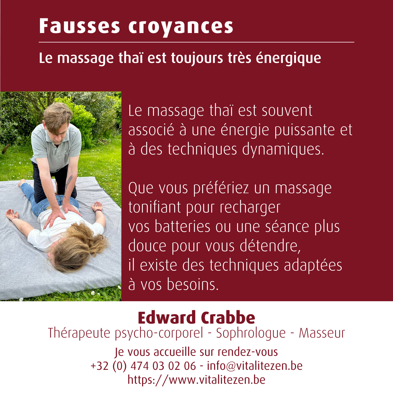 Fausses croyances : Le massage thaï est toujours très énergique